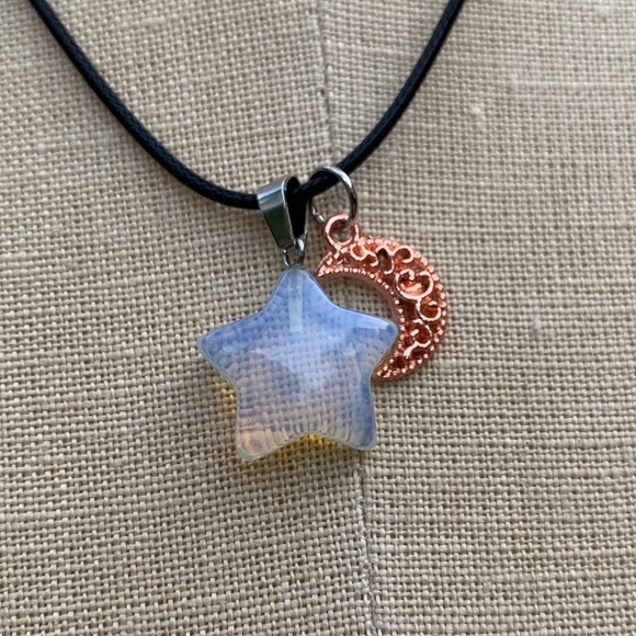 Handmade Moonstone Star Stone Amulet with Sun Charm - Picture 5 of 11